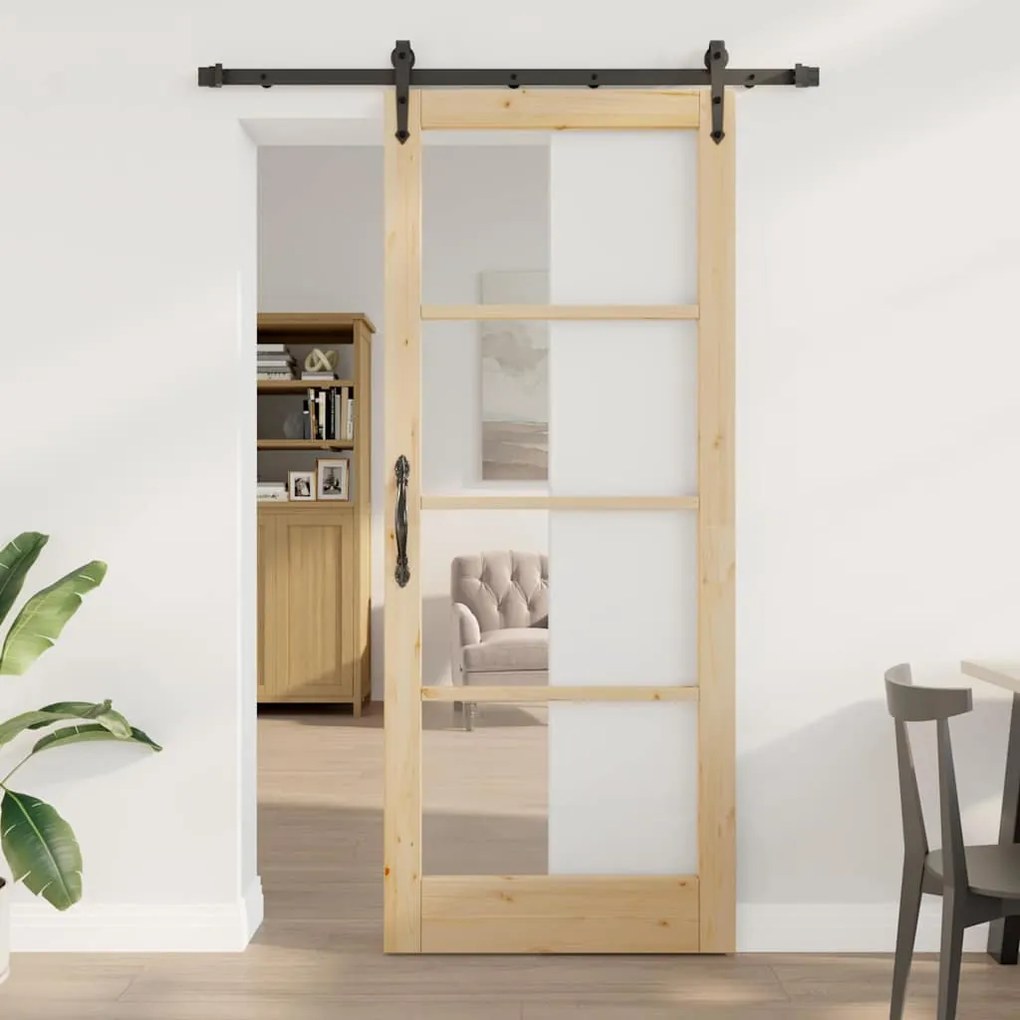 Porta Deslizante vidaXL com Conjunto de Ferragens 'ORKDAL'86x211 cm