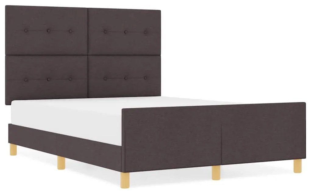 Estrutura de Cama vidaXL Castanho 140x200 cm Tecido