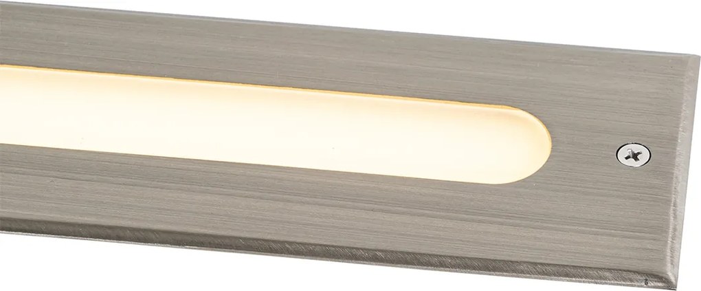 Foco de chão moderno em aço 30 cm com LED IP65 - Eline