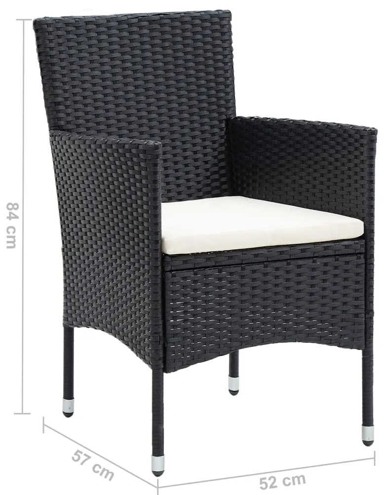 Cadeiras de jantar para jardim 4 pcs vime PE preto