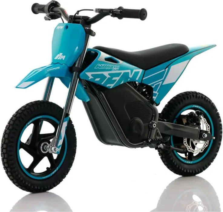 Mini moto eléctrica velocidade até 13 Km/h C/Limitador  RFN Warrior SX-E150 150W 12” Azul Celeste