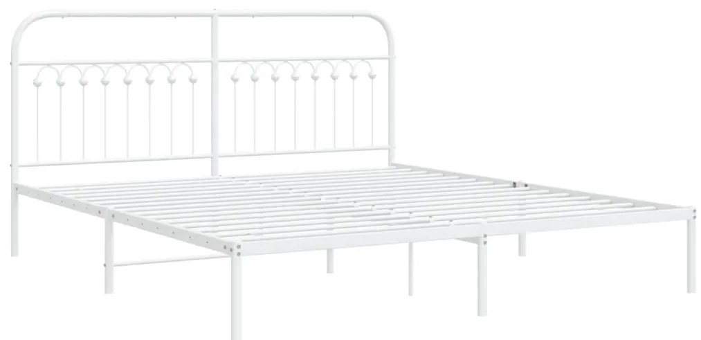 Estrutura de cama com cabeceira 183x213 cm metal branco