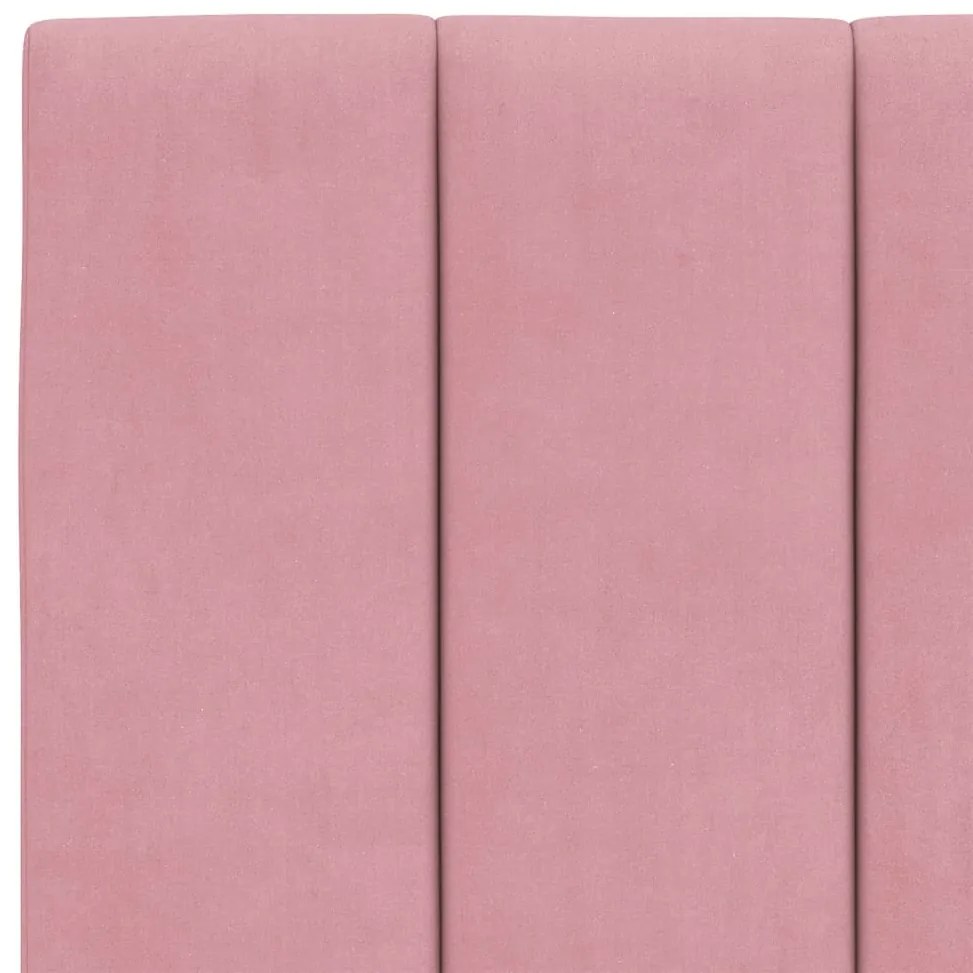 Cama com colchão 140x200 cm veludo rosa