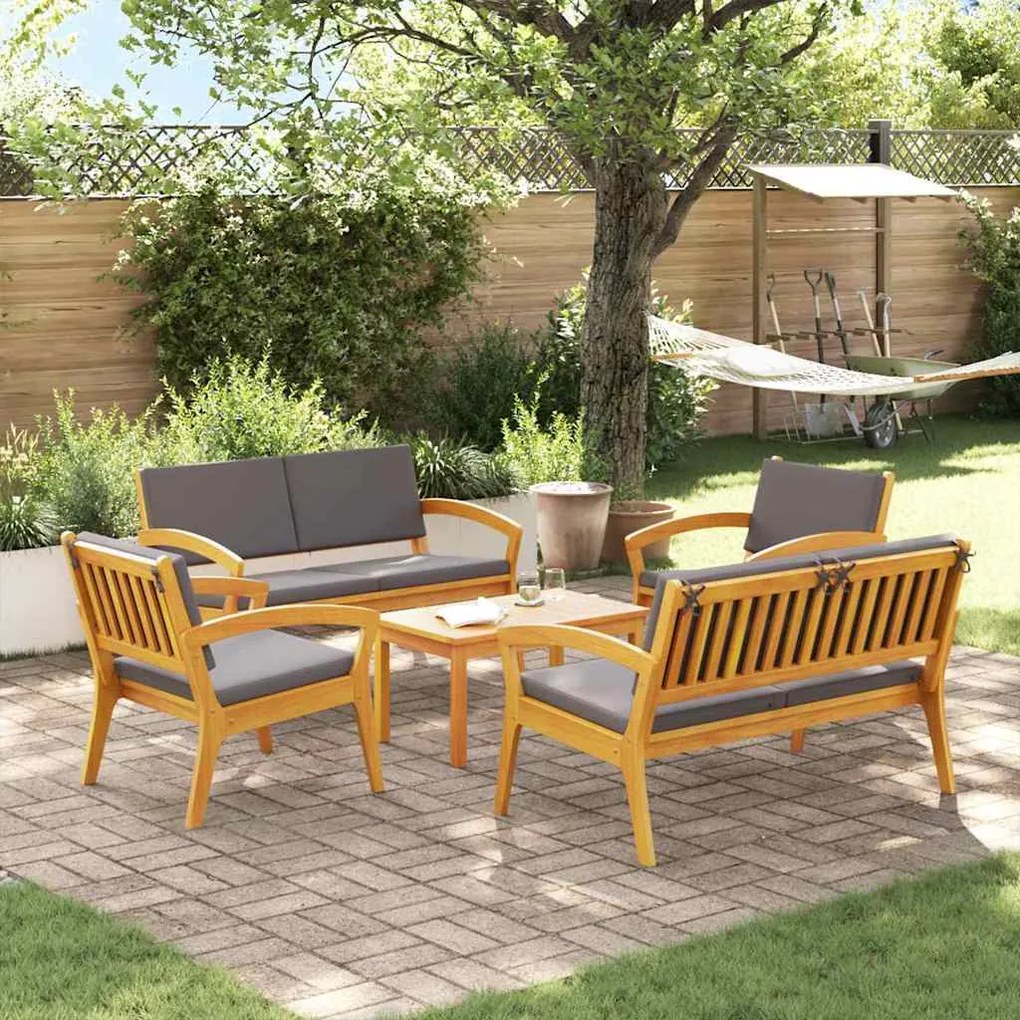 vidaXL Conjunto bistro 5 pcs Castanho 75 x 45 x 38cm