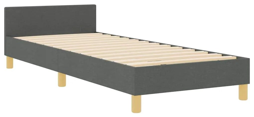 Cama de Tecido Cinza Escuro vidaXL 90x200 cm