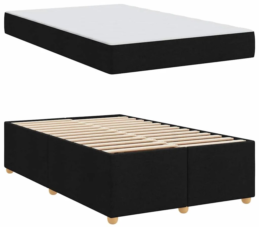Estrutura de cama com colchão Outros Preto 120 x 200 cm tecido