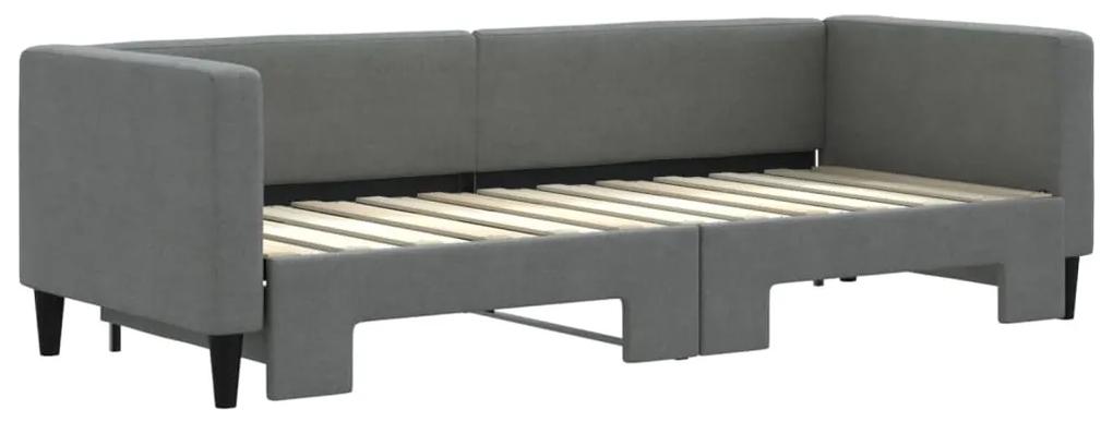 Sofá-cama com gavetão 80x200 cm tecido cinzento-escuro