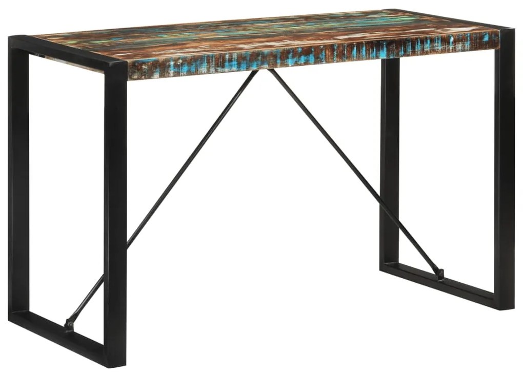 Mesa de jantar 120x55x76 cm madeira recuperada maciça