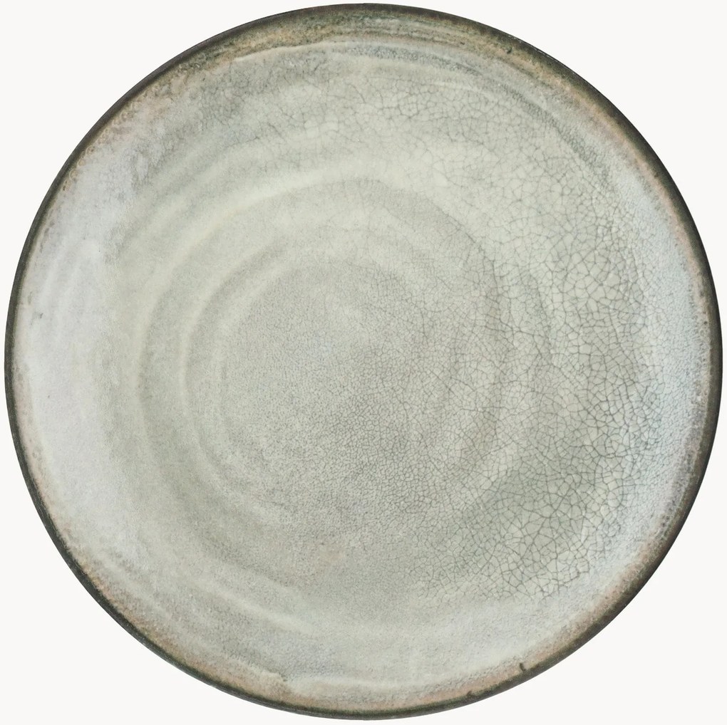 Pratos de jantar em porcelana Raku, conjunto de 6