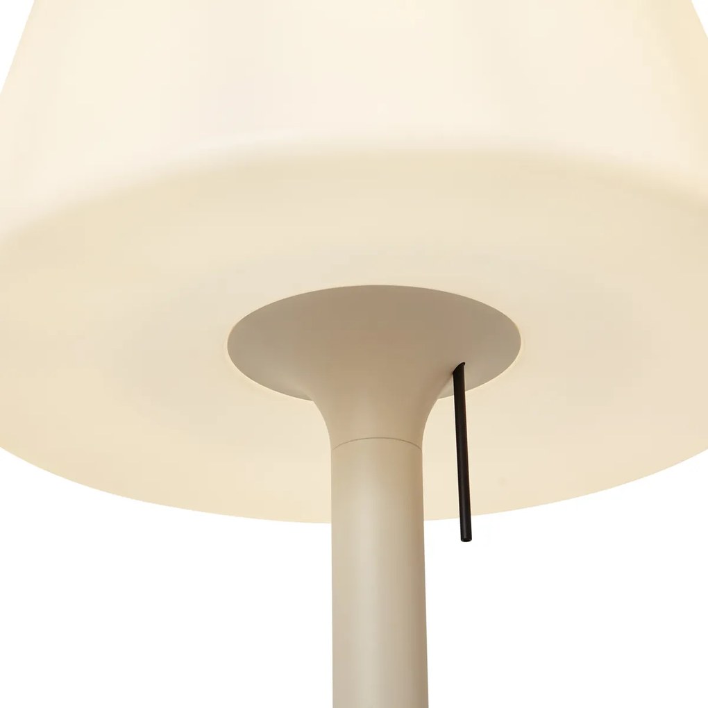 Candeeiro de Chão Moderno para Exterior Bege com Abajur Branco IP44 - Big Virginia Moderno