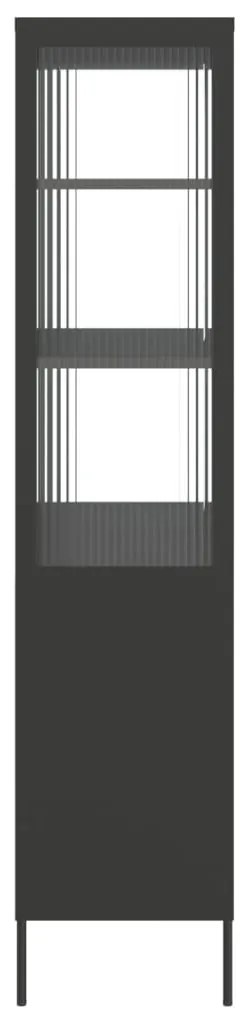 Móvel alto 90x40x180 cm vidro e aço preto