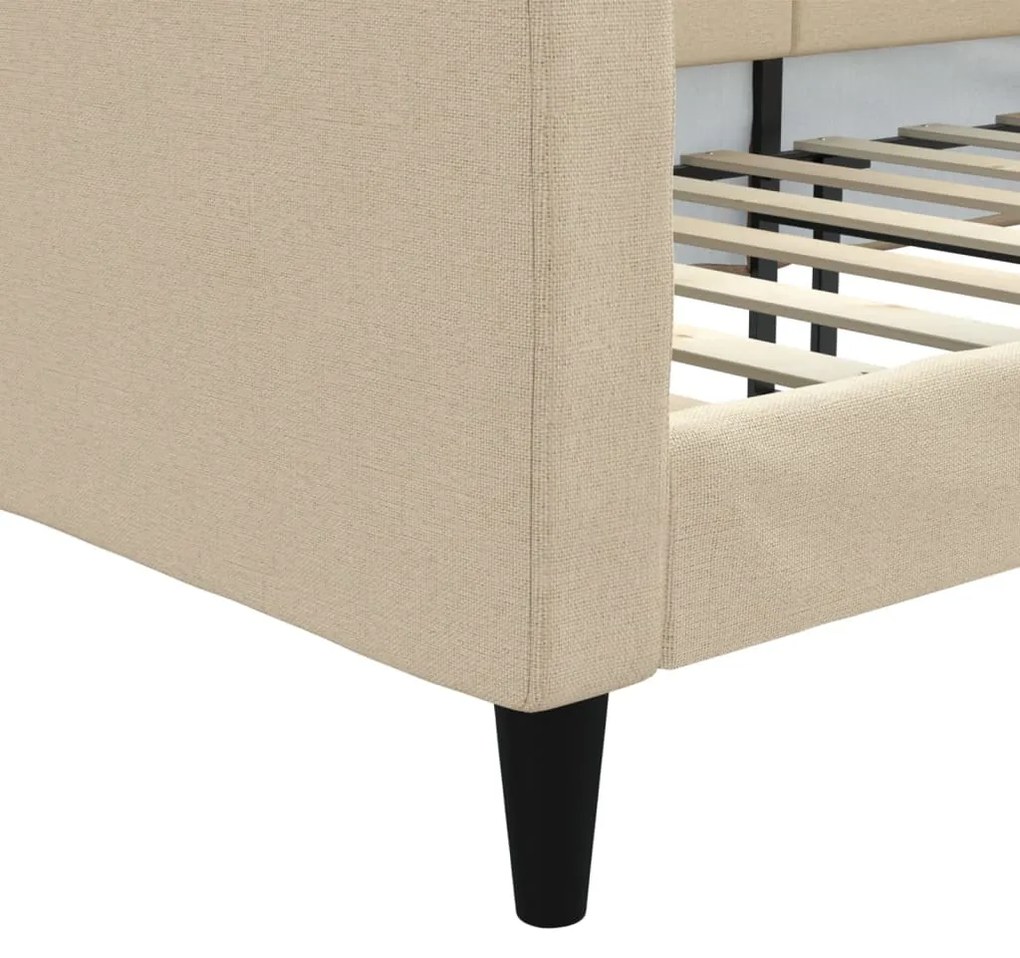 Sofá-cama 80x200 cm tecido cor creme