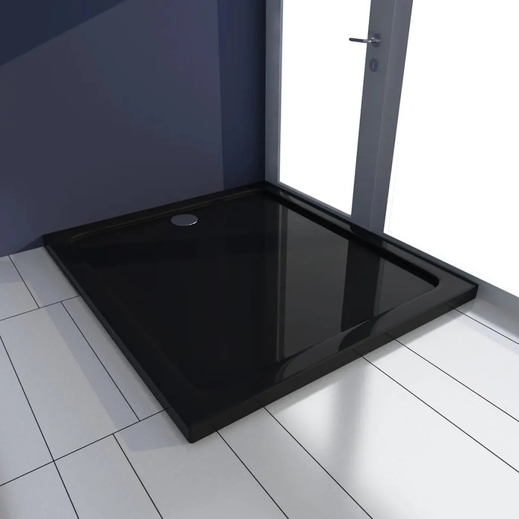 vidaXL Base de chuveiro retangular ABS 80 x 90 cm preto