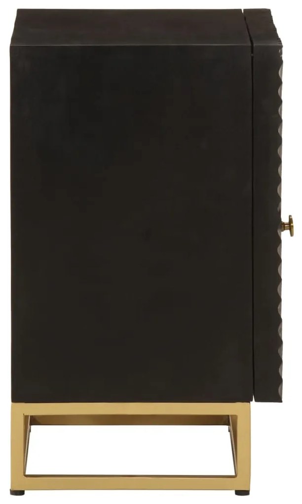 Mesa de cabeceira 40x30x50 cm mangueira maciça/ferro preto