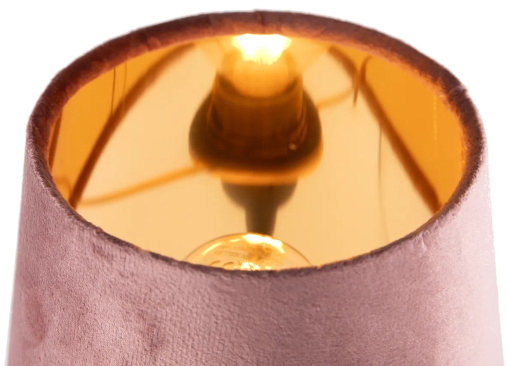 Moderne tafellamp zwart met roze kap - Lakitu Moderno