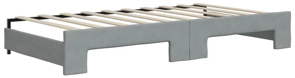 Sofá-cama c/ gavetão e gavetas 90x190 cm tecido cinzento-claro