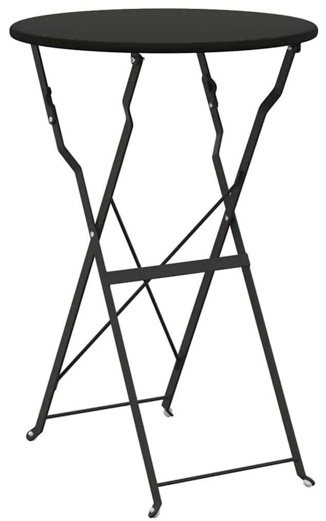 Mesa bistrô dobrável antracite Ø50x71 cm em aço revestido a pó