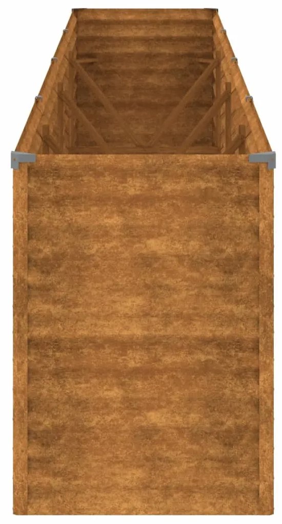 Canteiro elevado de jardim 385x50x69 cm aço corten
