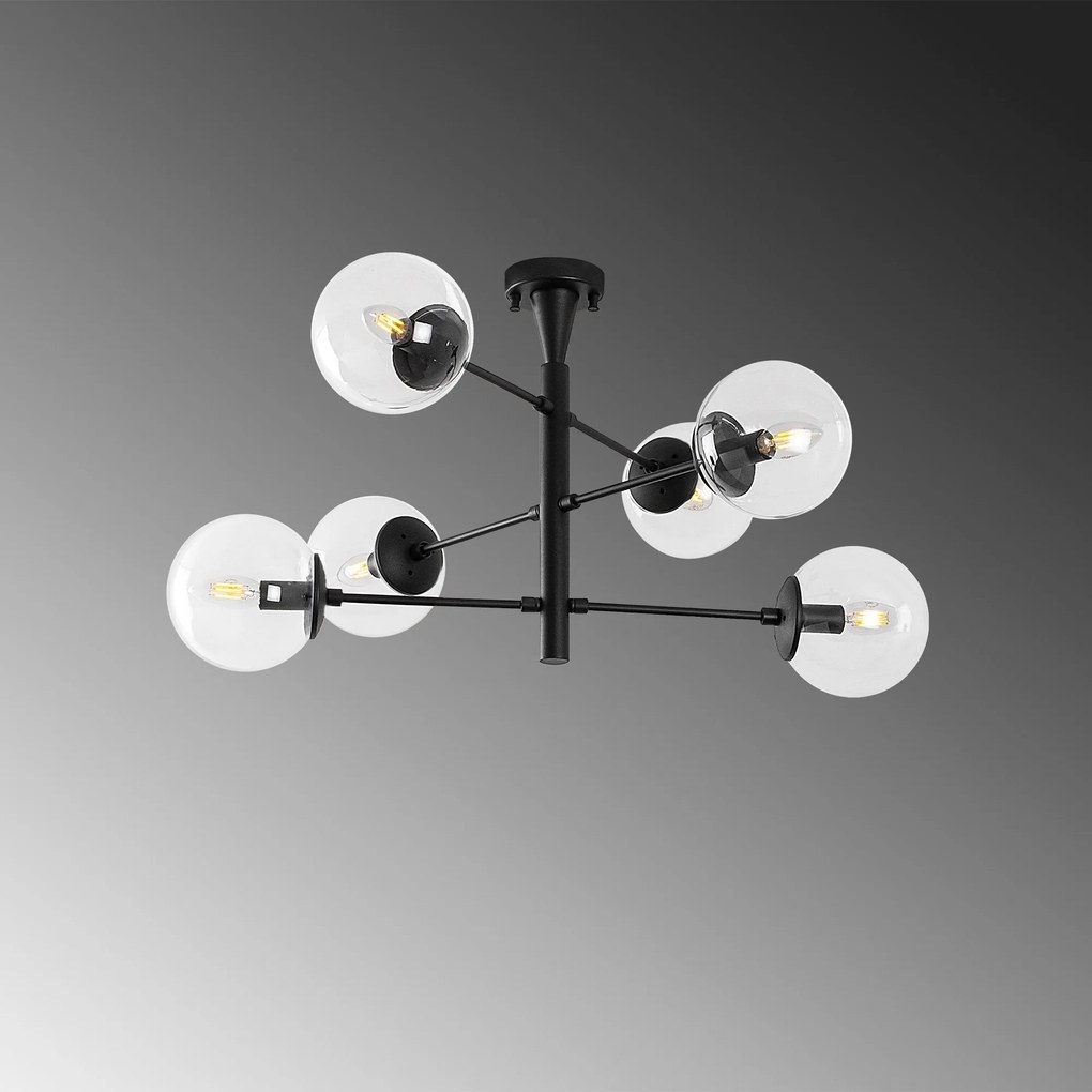 Candeeiro de Teto Arge – Preto – 75 x 75 x 40 cm