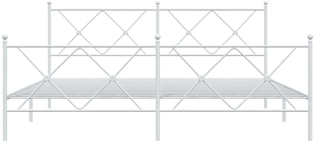 Estrutura de cama com cabeceira e pés 180x200 cm metal branco