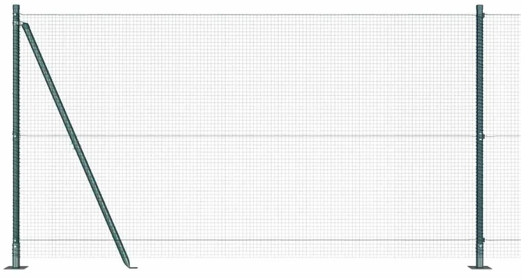 Cerca de Fio Soldado com 13 Postes Reforçados Verde 1,2x25 m Aço