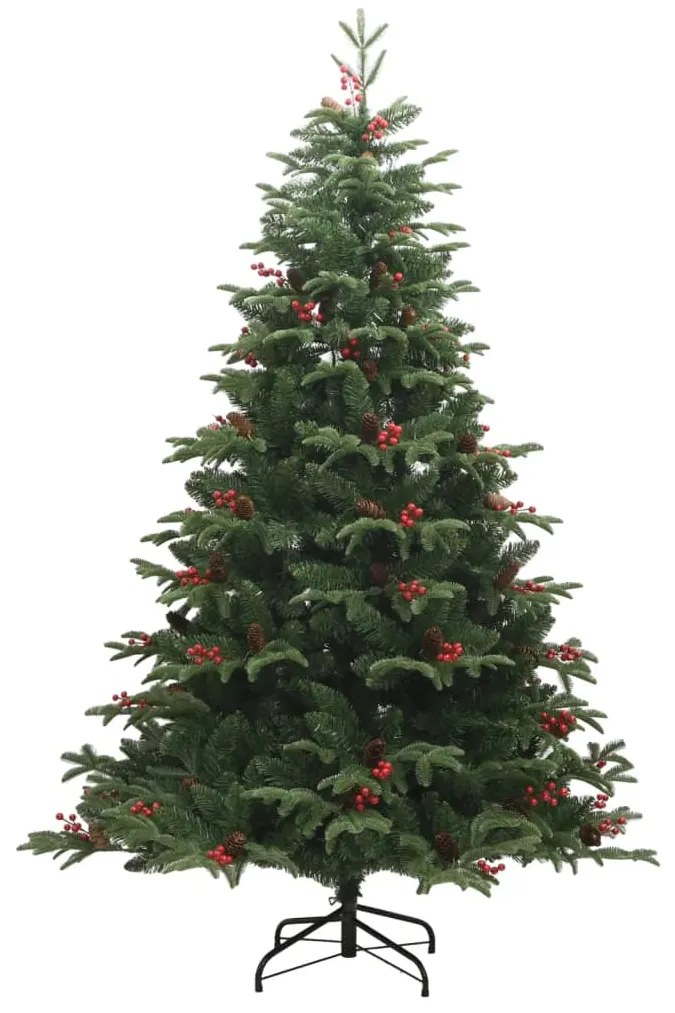 Árvore de Natal artificial articulada c/ pinhas e bagas 180 cm