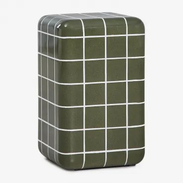 Mesa Auxiliar Quadrada 30x30 Cm Em Cimento Com Efeito Azulejo Eleonor Éter Verde - Sklum