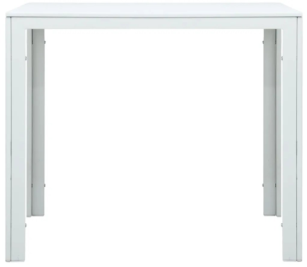 Mesa de centro 78x78x74 cm PEAD aspeto madeira branco