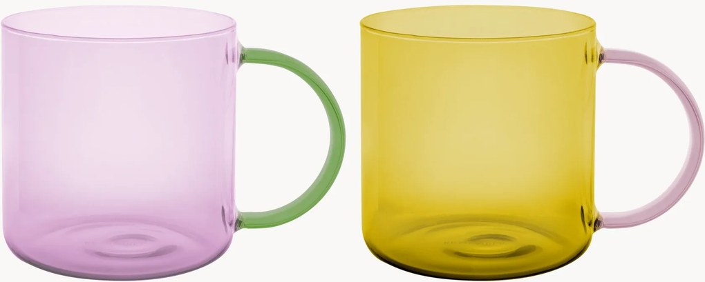Canecas em vidro borossilicato Fred, conjunto de 2