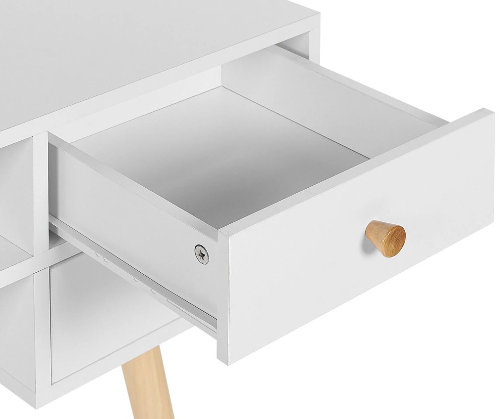 Secretária branca com 4 gavetas 110 x 55 cm LEVIN Beliani