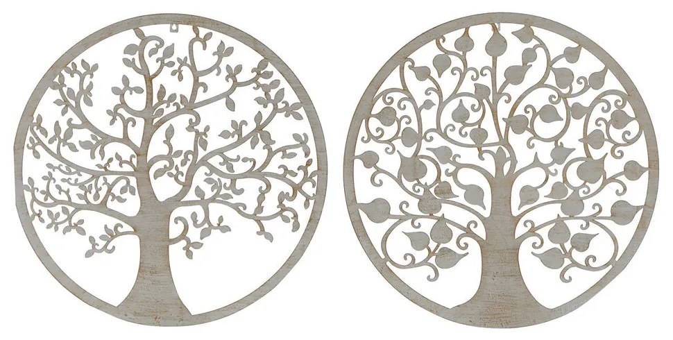 Decoração de Parede Dkd Home Decor Árvore Metal (2 Pcs) (60 X 1 X 60 cm)