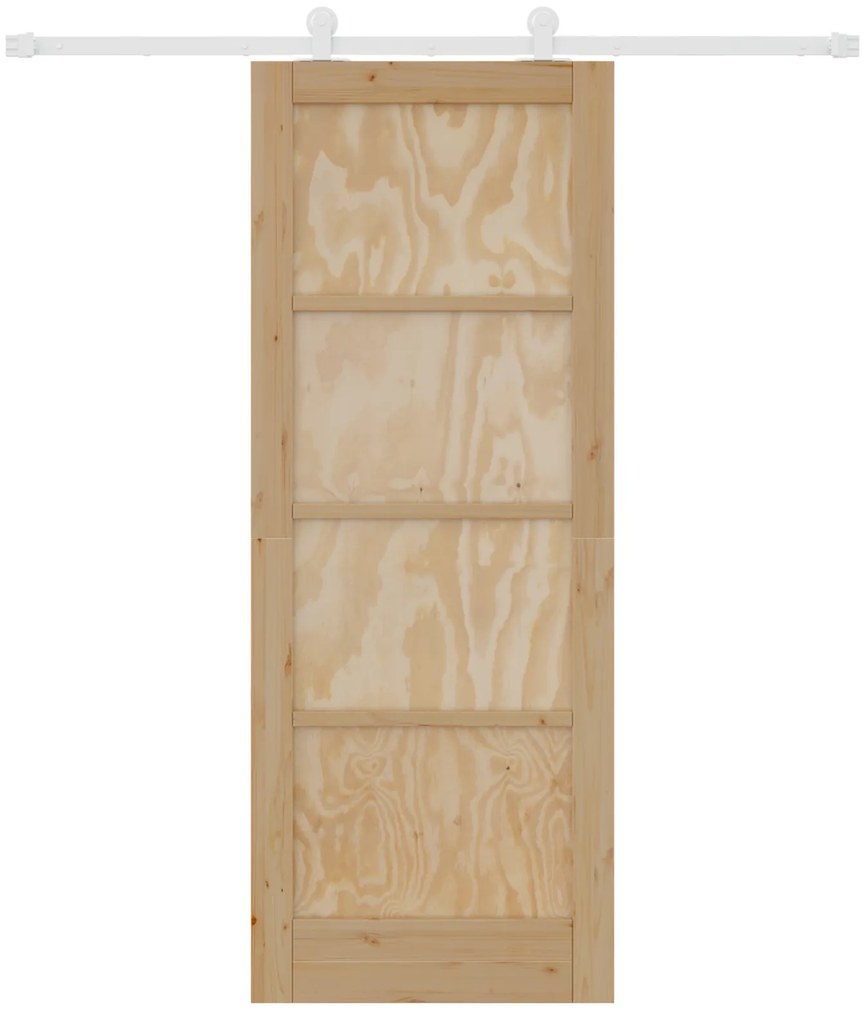 Porta Deslizante vidaXL com Conjunto de Ferragens 78x202 cm Madeira Ma