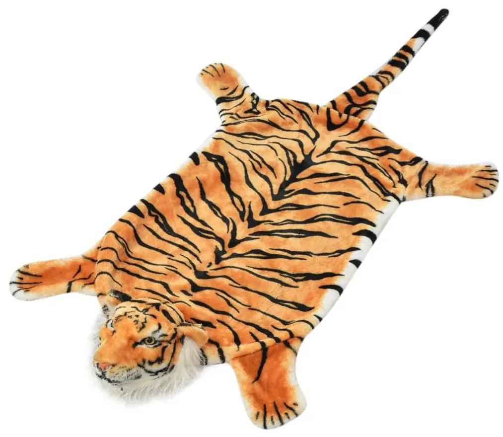 80168 vidaXL Tapete tigre de pelúcia 144 cm castanho