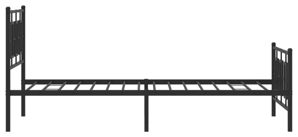 Estrutura de cama com cabeceira e pés 107x203 cm metal preto