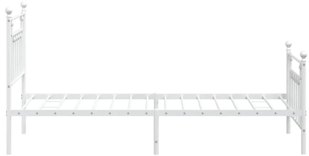 Estrutura de cama com cabeceira e pés 80x200 cm metal branco