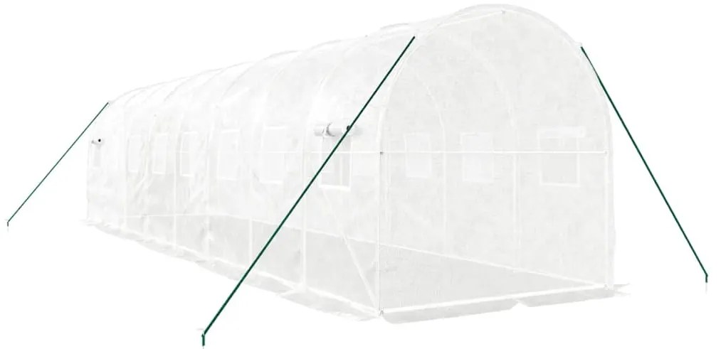 Estufa com estrutura de aço 16 m² 8x2x2 m branco