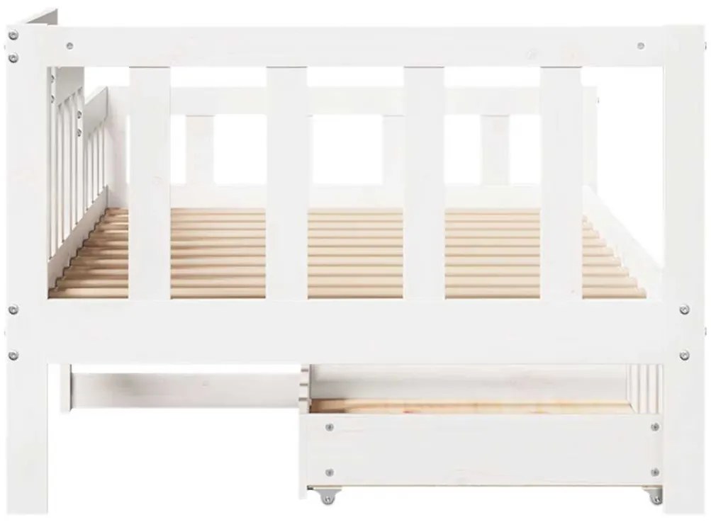 Sofá-cama c/ gavetas 90x200cm madeira de pinho maciça branco