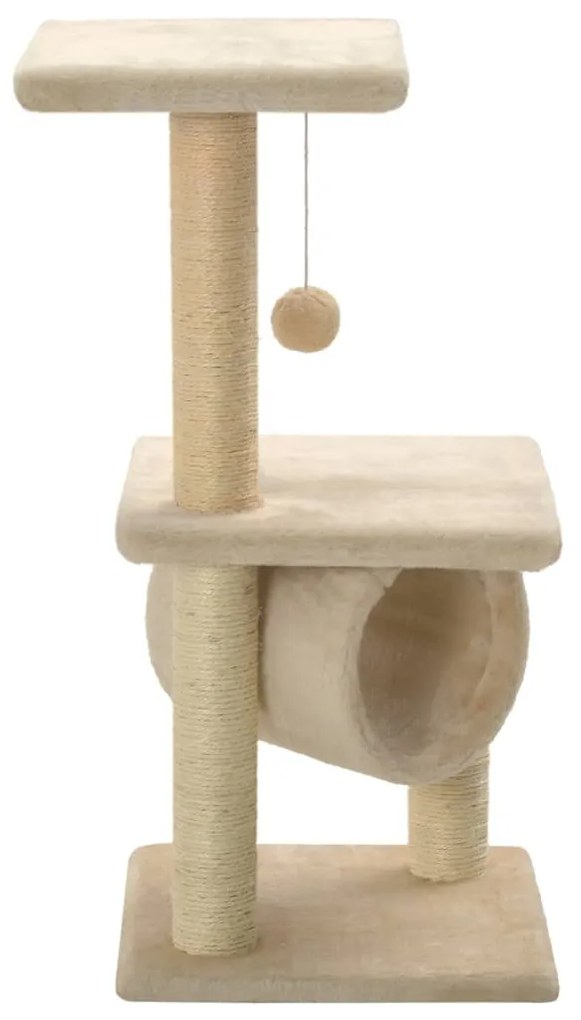 Árvore para gatos c/ postes arranhadores sisal 65 cm bege