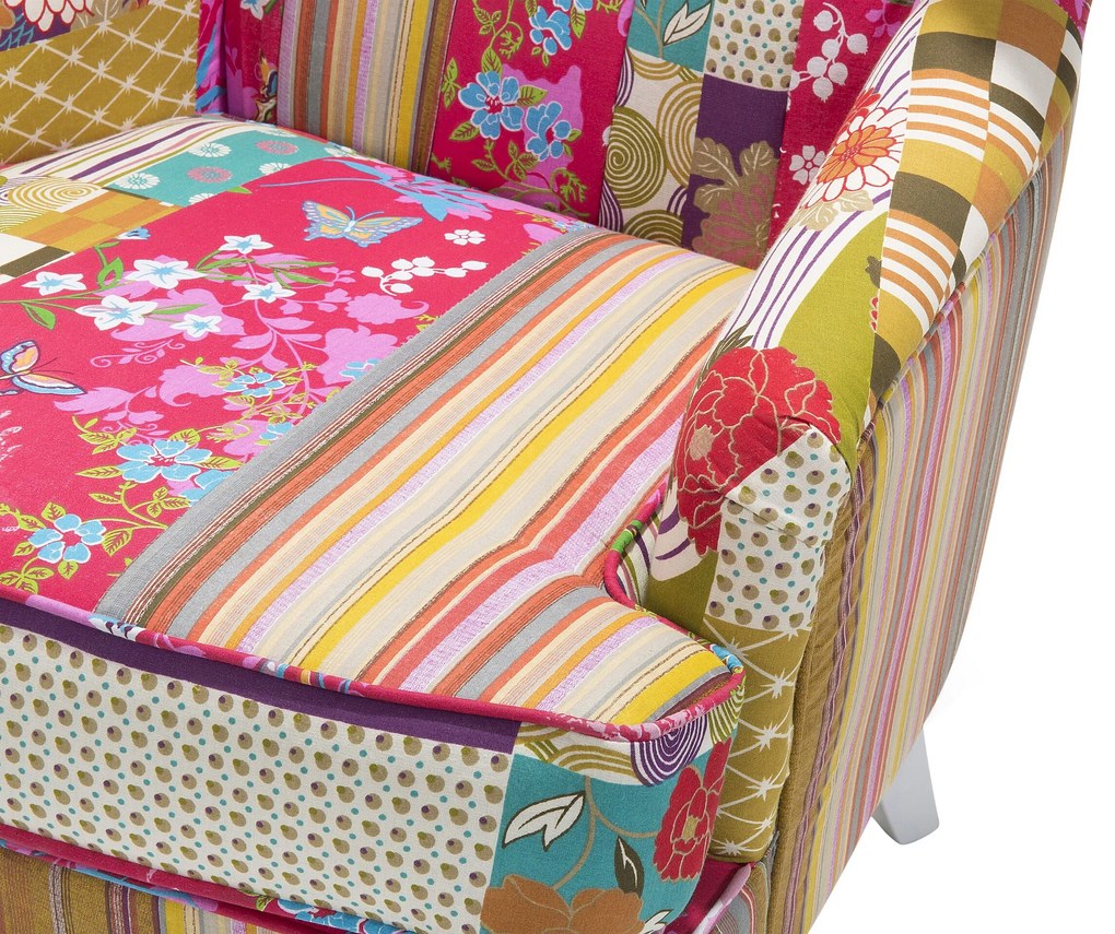 Poltrona em tecido patchwork multicolor MOLDE Beliani