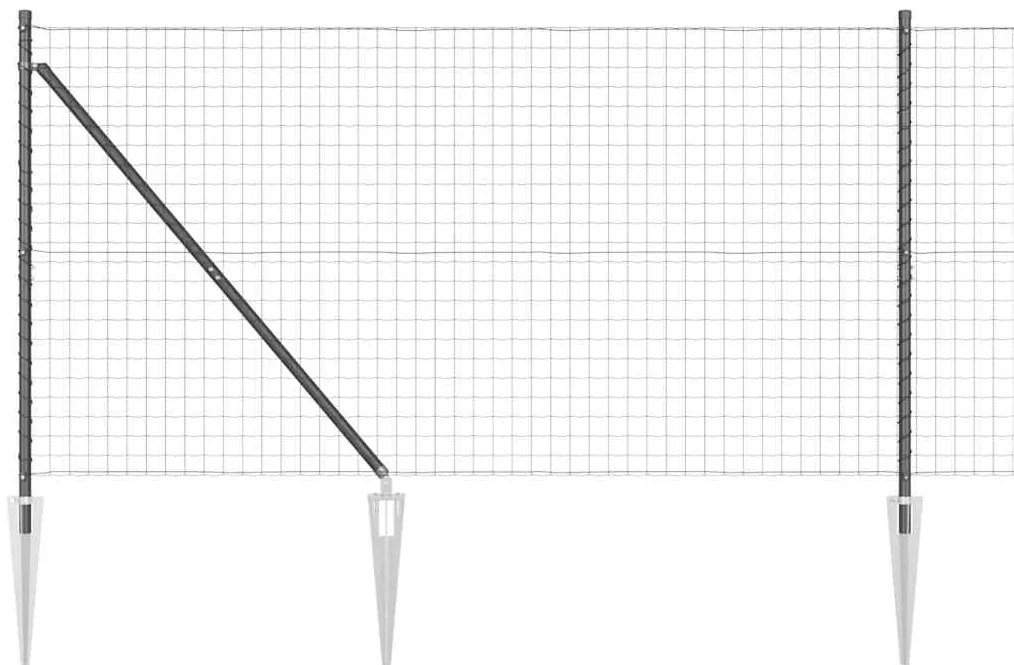 Cerca Euro com 7 postes de espinho, 1,4 x 10 m, em aço galvanizado cin