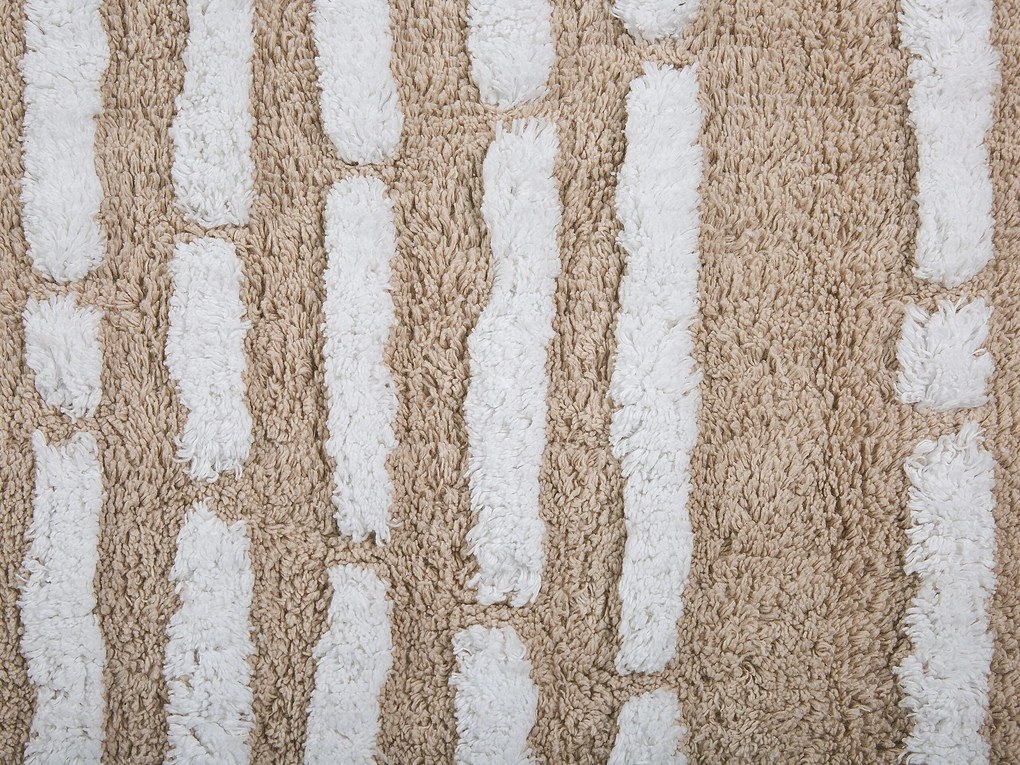 Tapete de algodão creme 120 x 180 cm AHIRLI Beliani