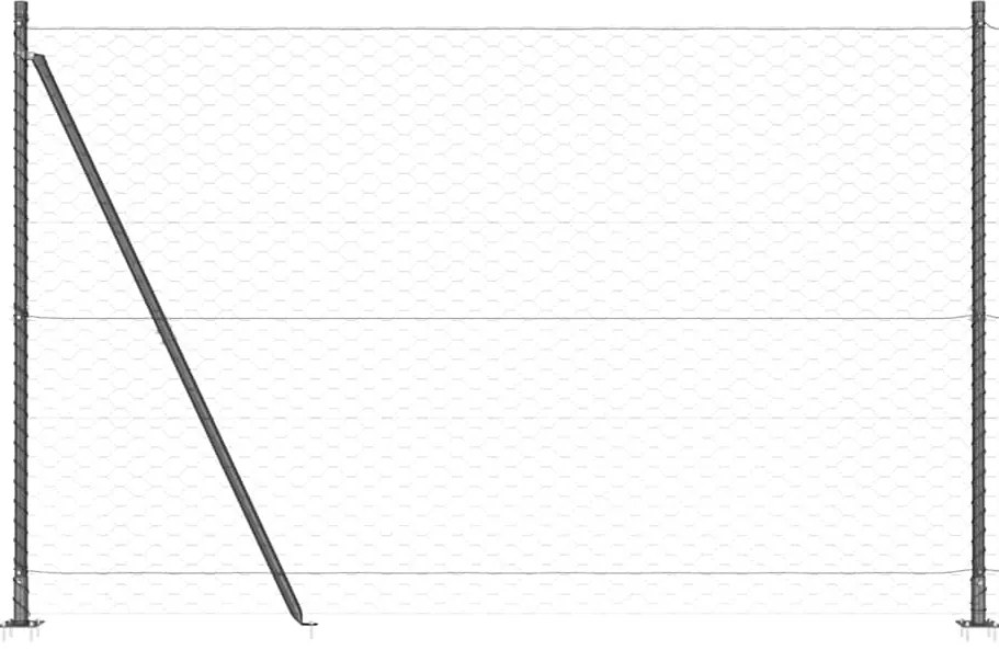 Cerca Hexagonal vidaXL Cinza 1,6x50 m Aço