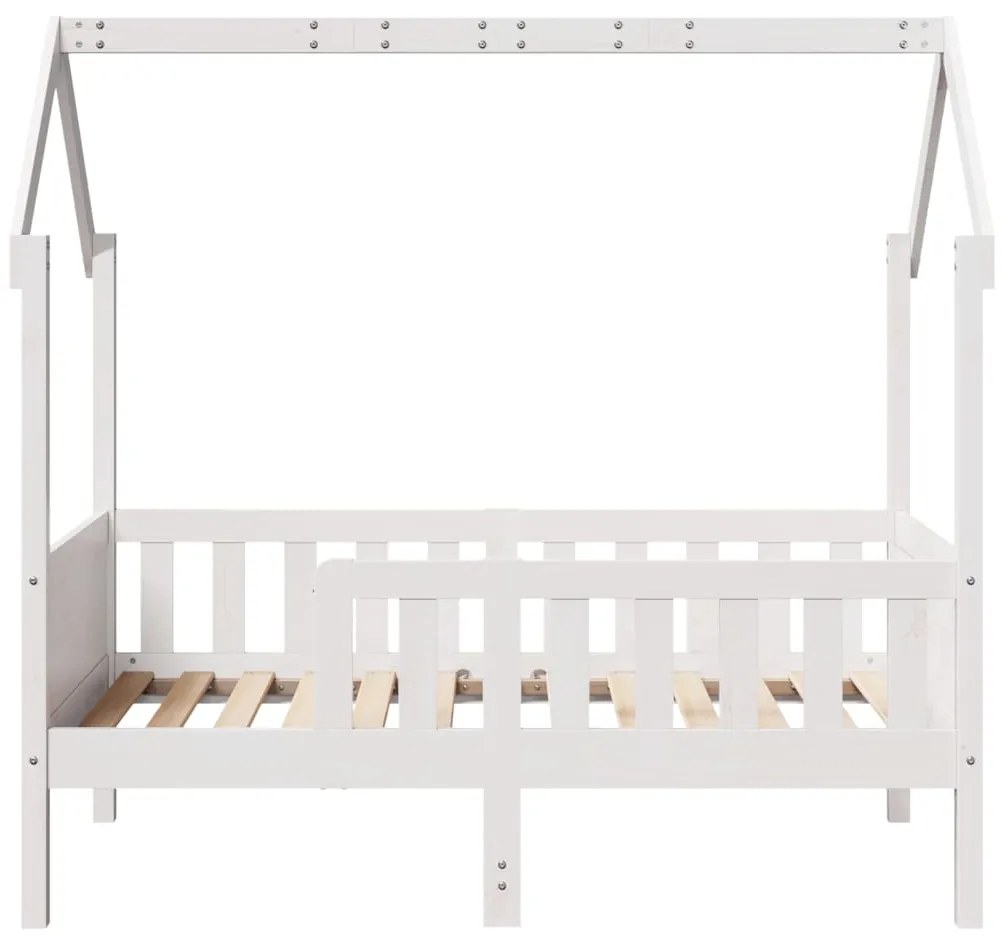 Cama infantil formato casa 70x140 cm pinho maciço branco