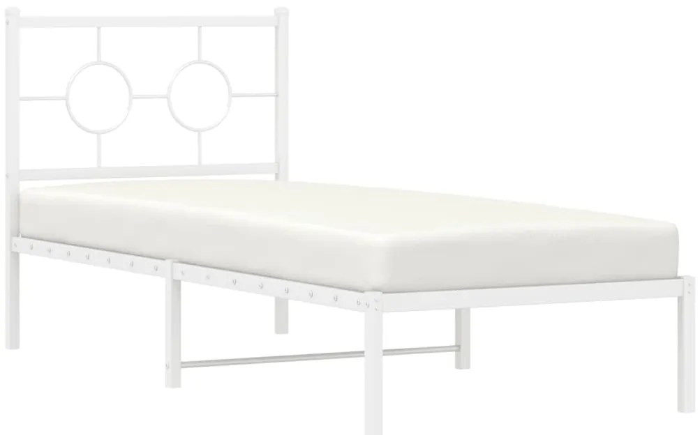 Estrutura de cama sem colchão com cabeceira 75x190 cm branco