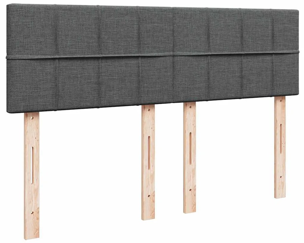 Cama com molas/colchão 160x200 cm tecido cinzento-escuro