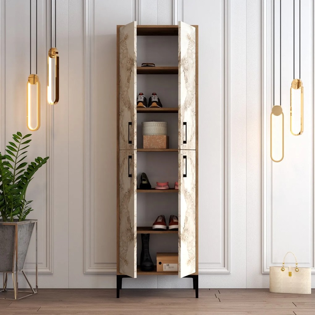 Sapateira Berlin – Nogueira/Branco – 60 cm x 200 cm x 35 cm