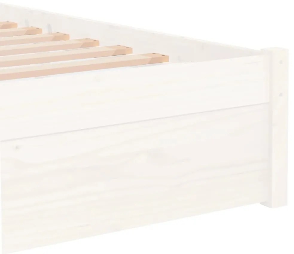 Estrutura cama pequena solteiro 75x190 cm madeira maciça branco