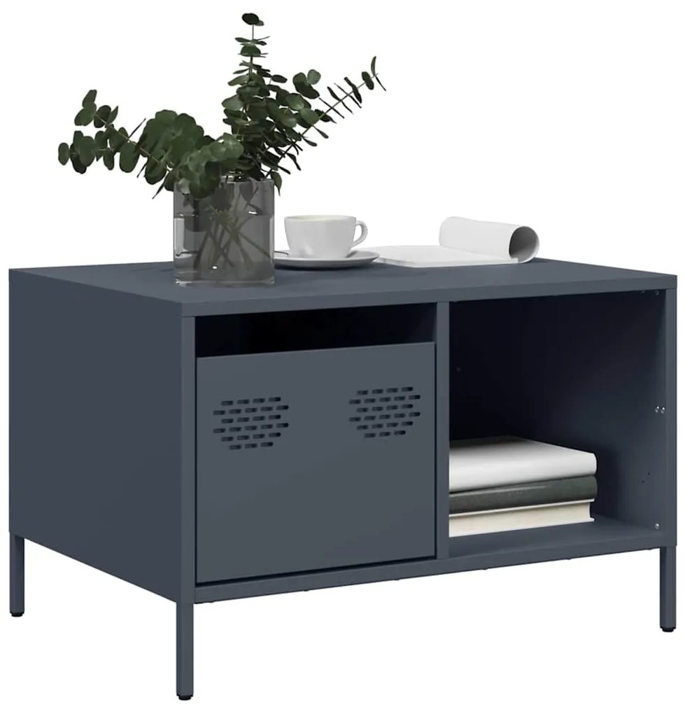 Mesa de centro 68,5x50x43,5 cm aço laminado a frio antracite