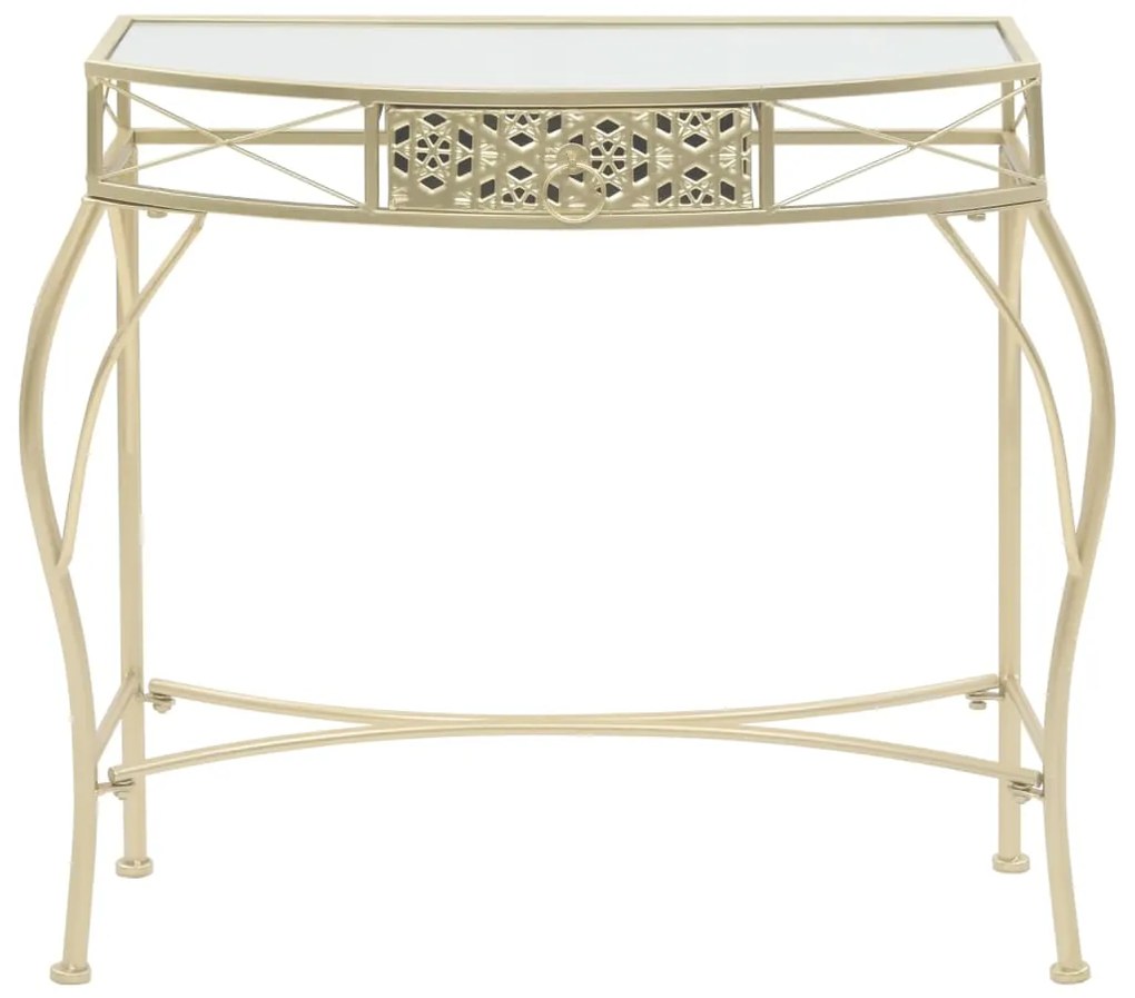 Mesa de apoio de estilo francês metal 82x39x76 cm dourado