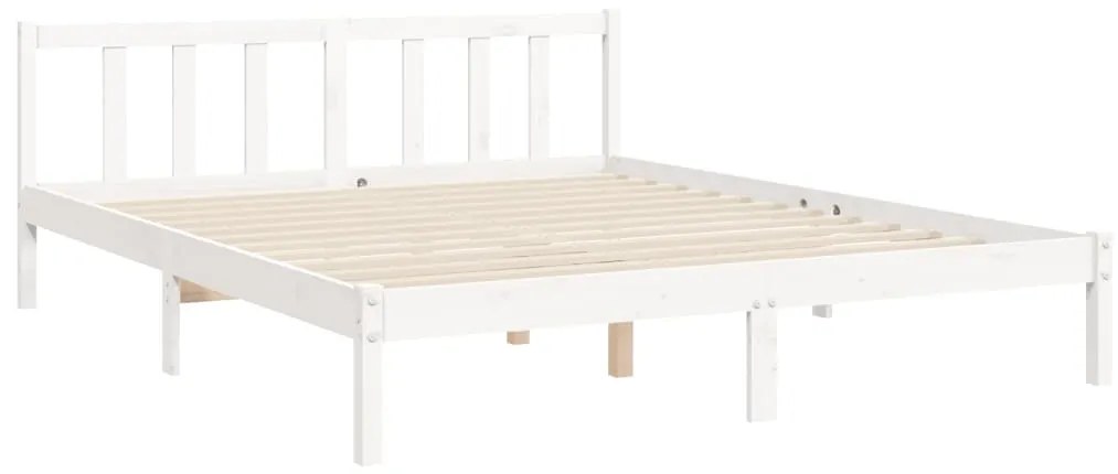 Estrutura de cama com cabeceira 160x200 cm madeira maciça